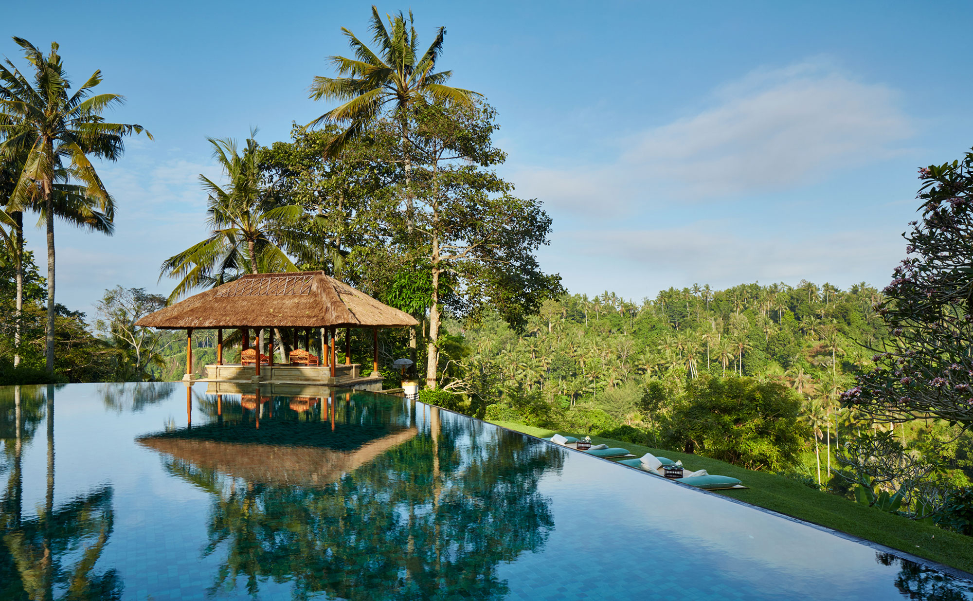 Amandari, an Aman resort in Kedewatan, Ubud, overlooking the terraced rice fields and Ayung River gorge