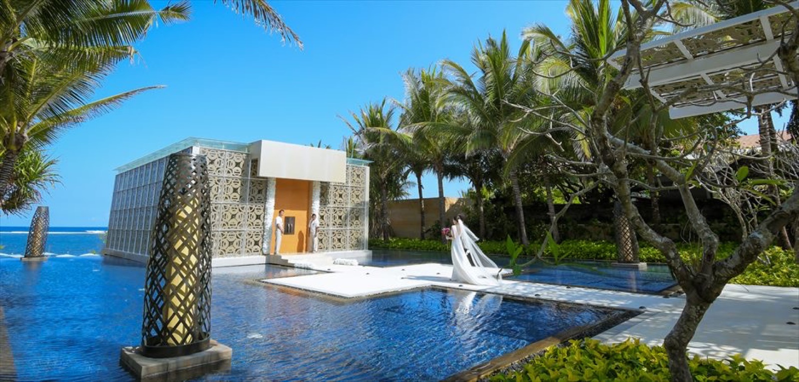 Harmony Chapel by The Mulia, an oceanfront glass wedding chapel above the beach in Nusa Dua