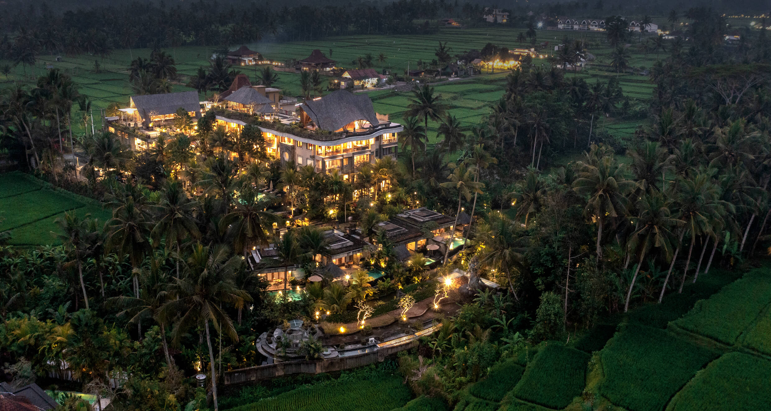 Kuwarasan a Pramana Experience resort among the rice fields of Tegallalang, near Ubud, Bali