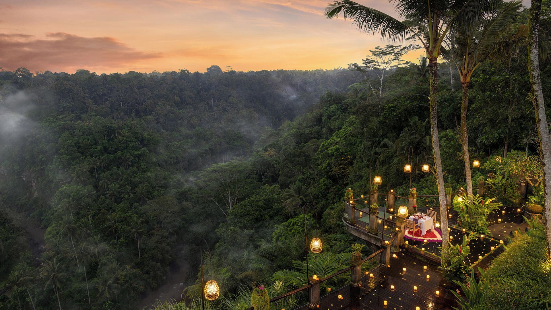 Pramana Watu Kurung resort above the Ayung River valley in Kedewatan, Ubud, with joglo pavilions and jungle views