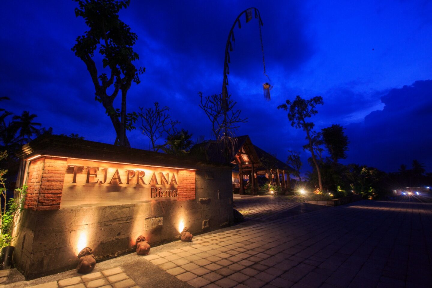 The pool and gardens of Tejaprana Bisma in the Campuhan river valley on Jalan Bisma, central Ubud