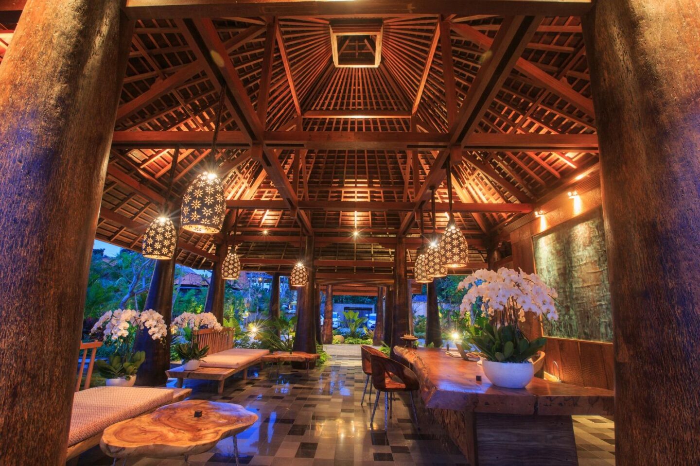 Jungle and pool at Tejaprana Resort & Spa in the Petanu river valley at Tegallalang, north of Ubud
