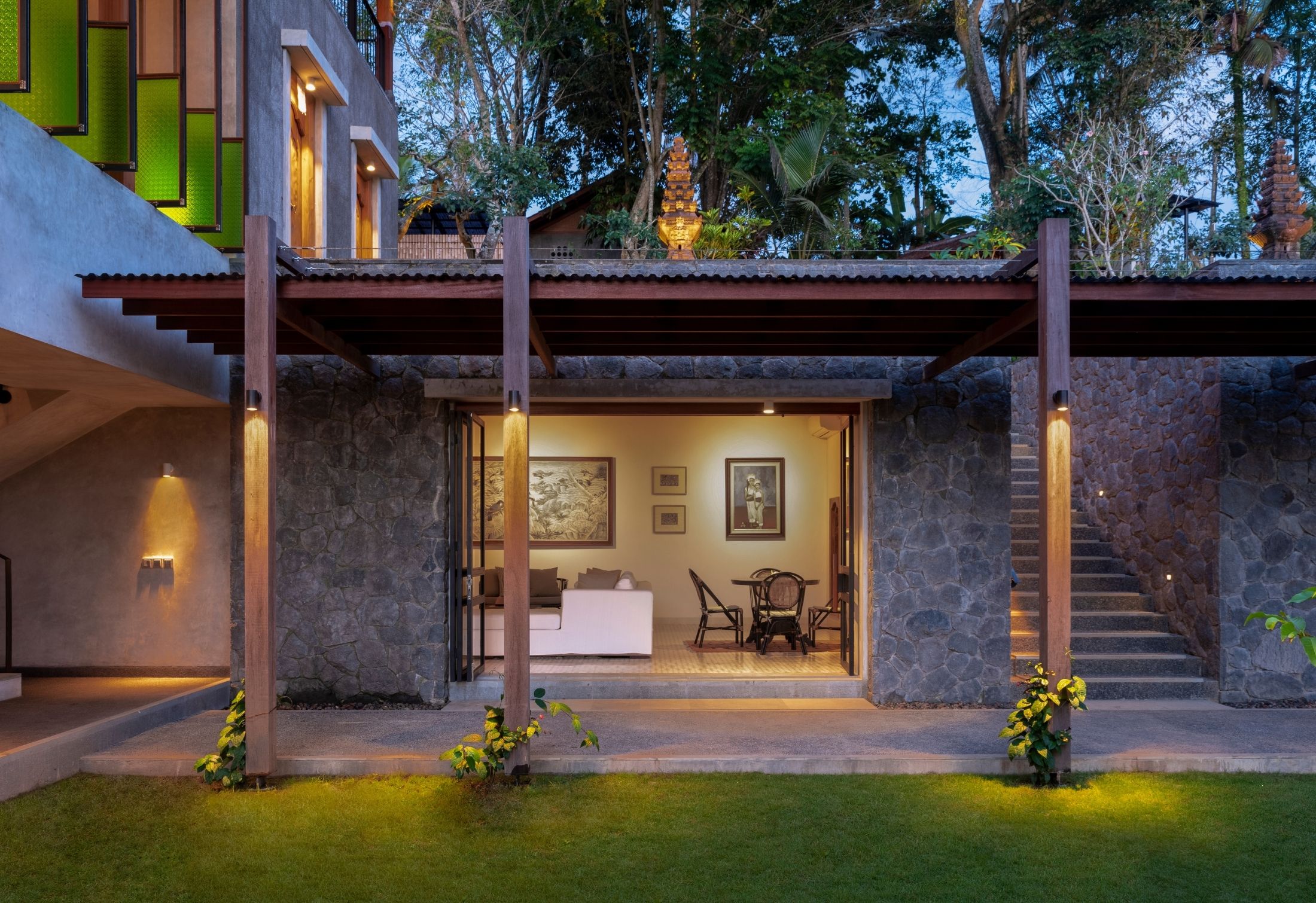 Teras Divya villa stepped into tropical rice terraces near Ubud, with pool and open pavilions
