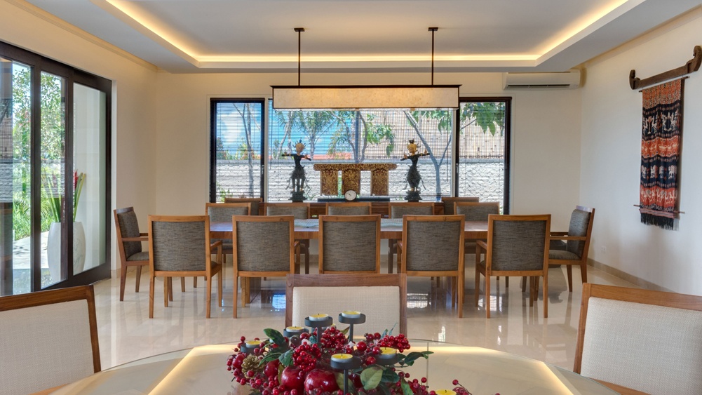 Formal dining space at The Pala, set for a private event