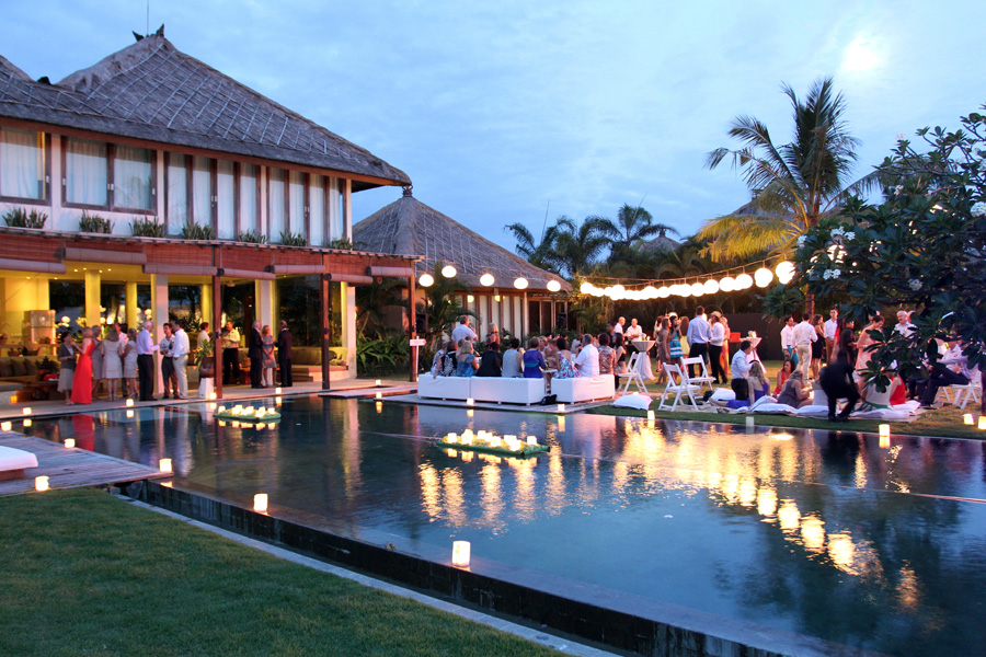 Villa Shalimar estate between rice fields and sea near Seseh beach, Canggu, with pool and gardens