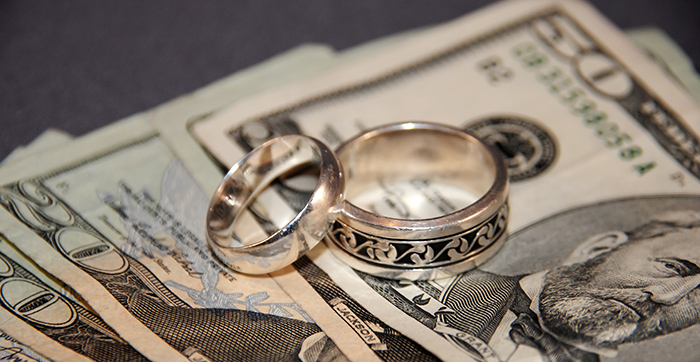 Wedding rings and money